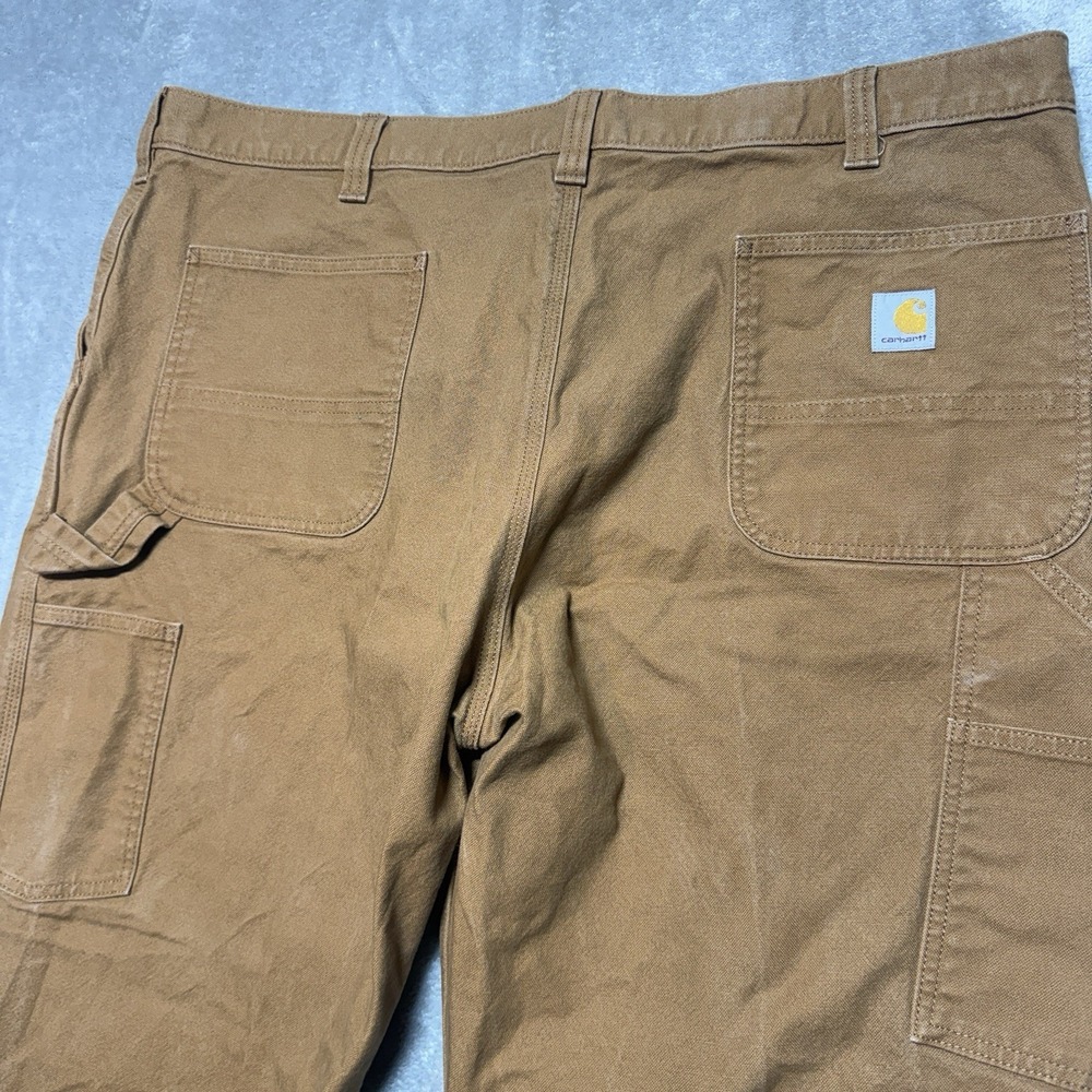 Carhartt Relaxed Fit Work Pants Men's 44X32 Brown Tan Canvas Straight - Picture 3 of 9
